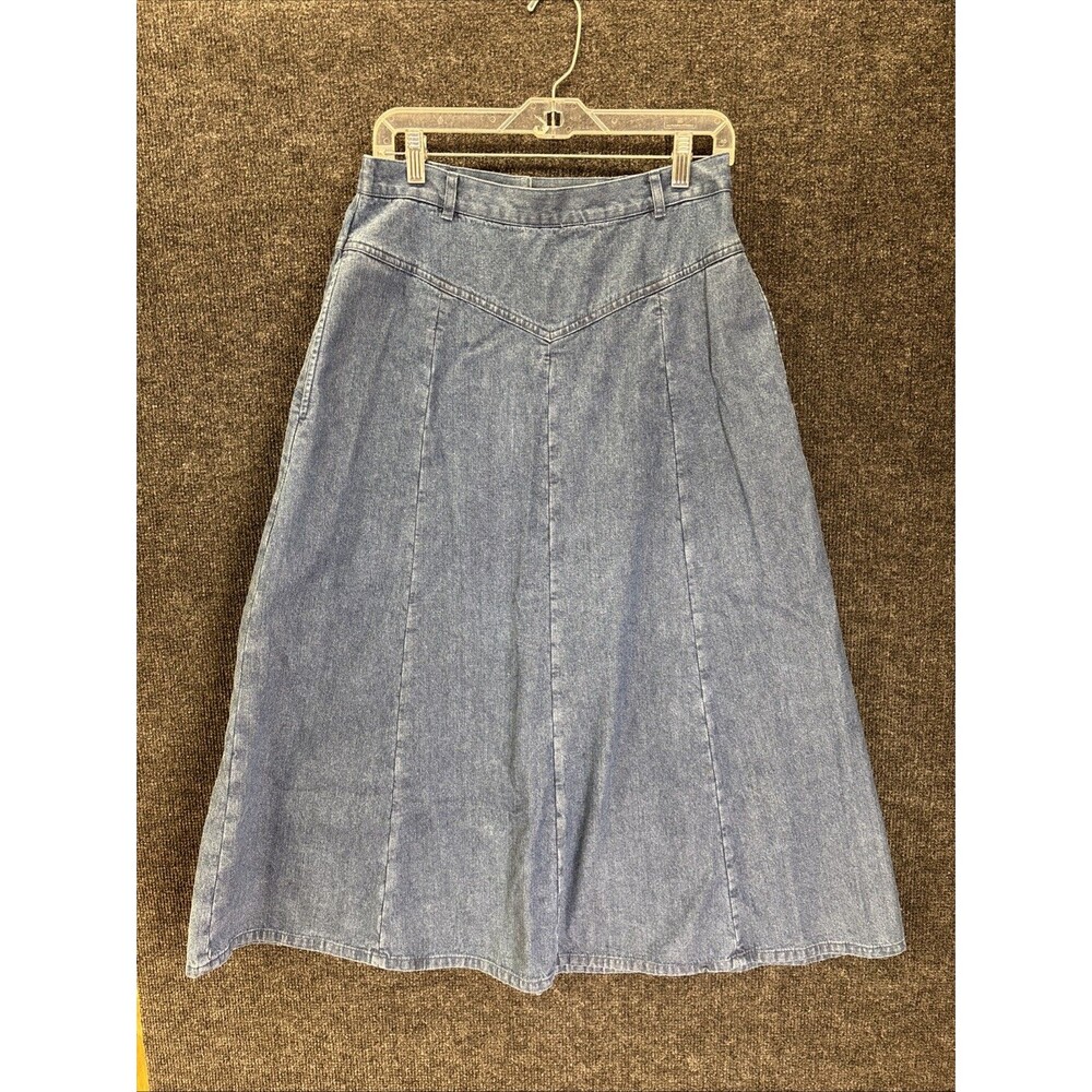 Orvis Women’s Denim Long Skirt Size 10P GUC Vintage Style
